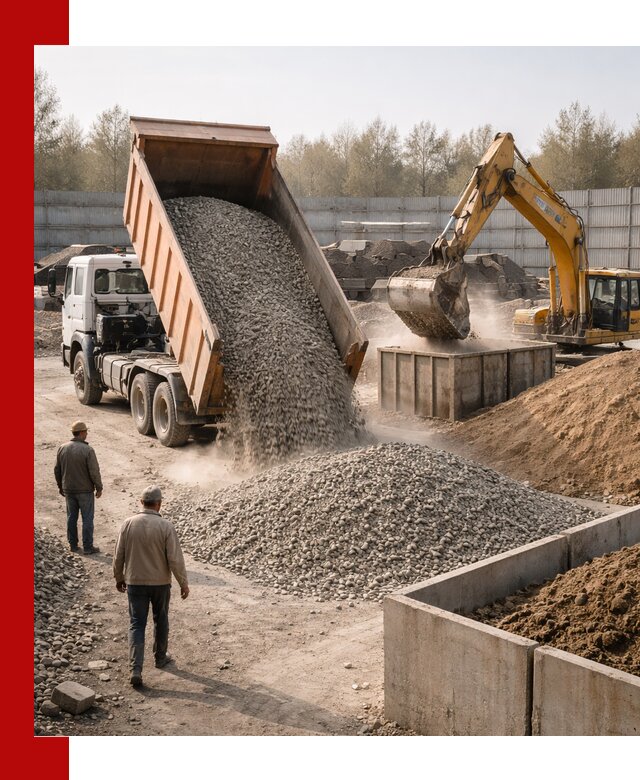 Доставка нерудных материалов с погрузкой и разгрузкой в Рыбинске