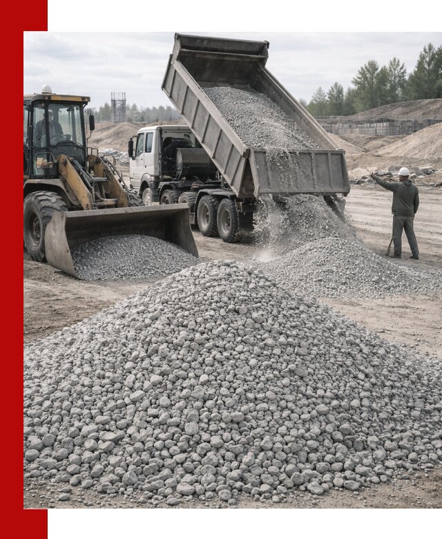 Доставка известнякового щебня фр. 5–20 в Рыбинске