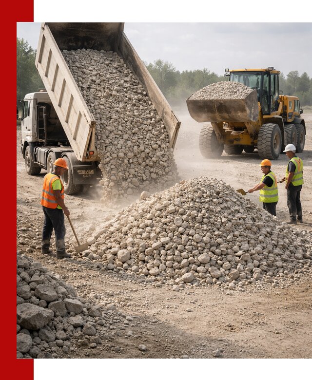 Доставка известнякового щебня фр. 40-70 в Рыбинске