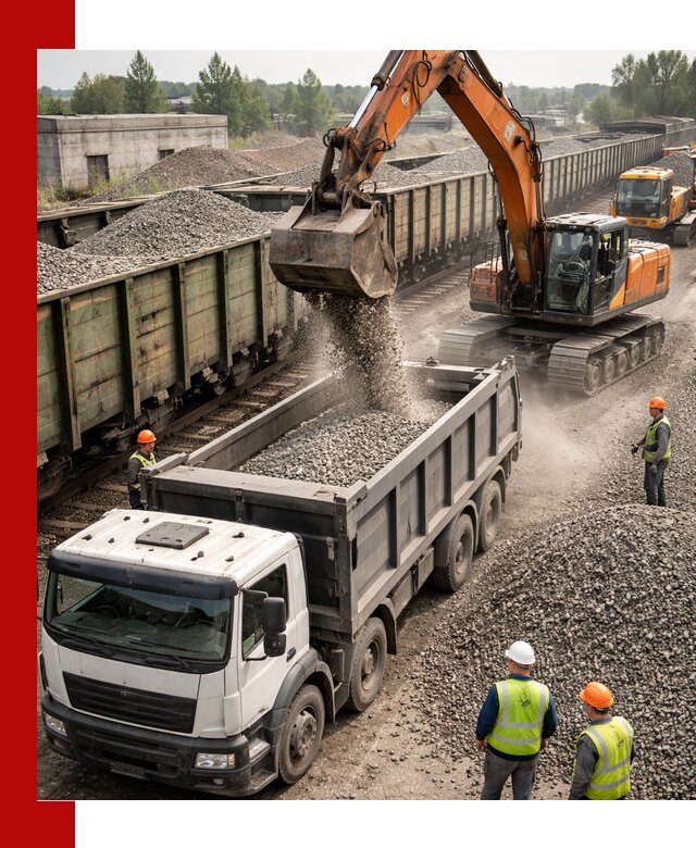 Железнодорожный щебень фракция 25–60 для поставок в Рыбинске