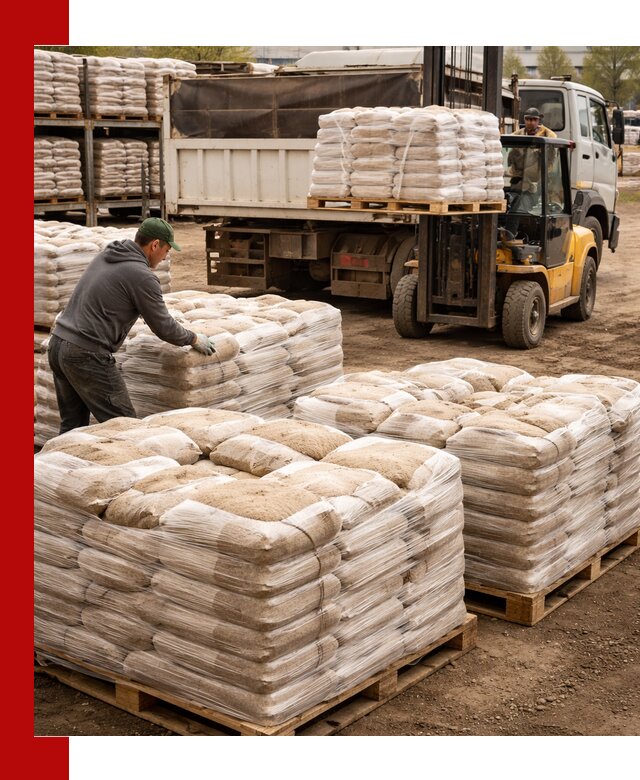 Карьерный песок в мешках с доставкой в Рыбинске