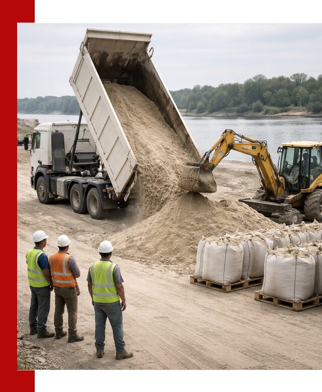 Доставка речного песка в Рыбинске самосвалами и погрузкой