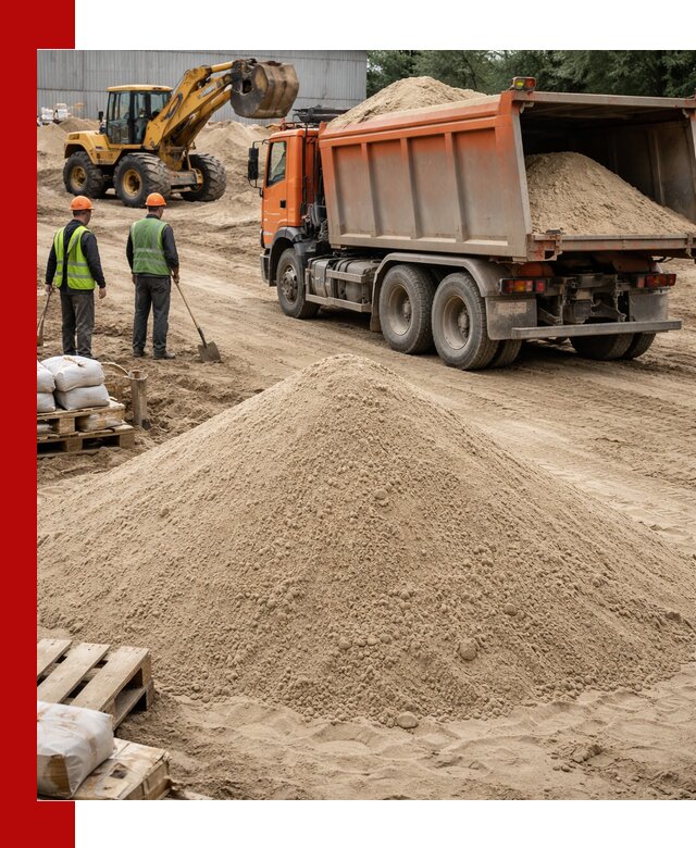 Доставка и продажа мытого речного песка в Рыбинске