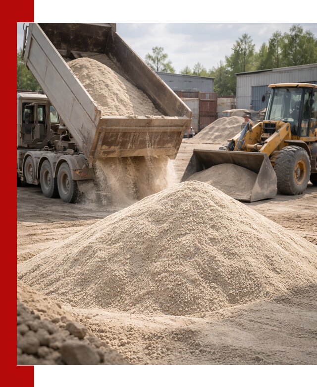 Кварцевый песок с доставкой в Рыбинске для строительных работ