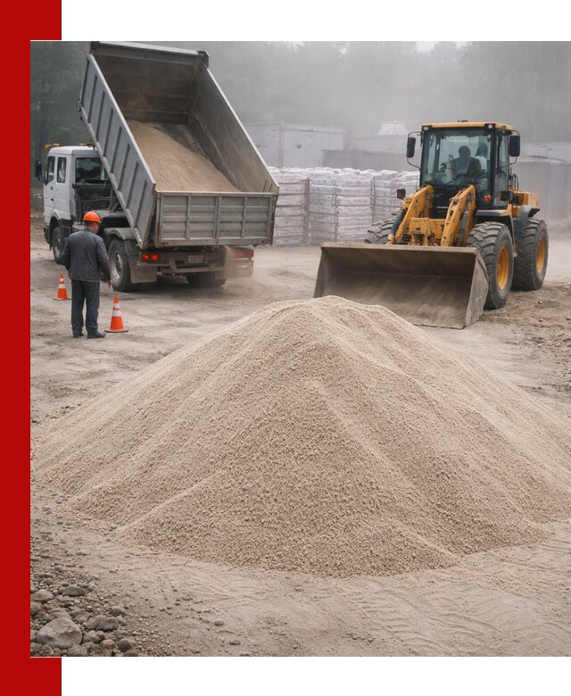 Кварцевый песок фракция 0–8 для стройработ в Рыбинске