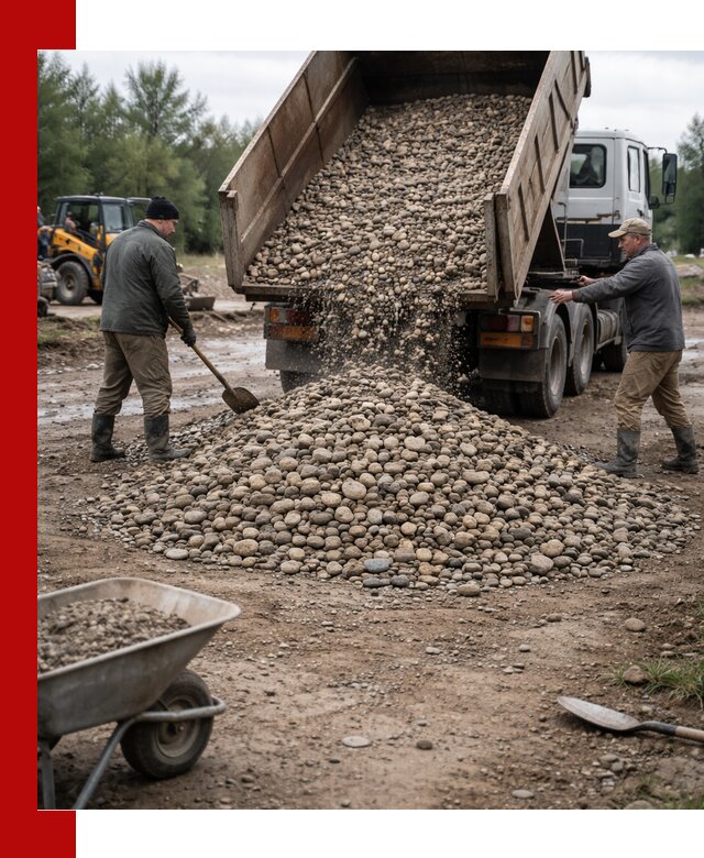 Доставка гальки речной оптом и в розницу в Рыбинске