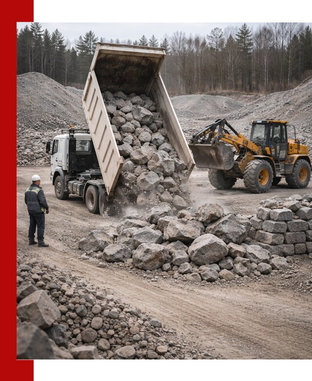 Доставка и продажа бутового гранитного камня в Рыбинске