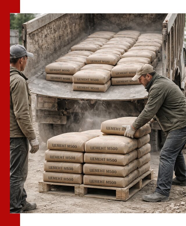 Цемент М500 с доставкой самосвалом в Рыбинске
