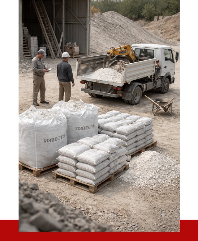 Известь строительная в Рыбинске с доставкой от 4371 р. | ПРОНЕРУДРбн