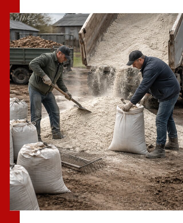 Доставка извести пушонки в Рыбинске оптом и мелким оптом