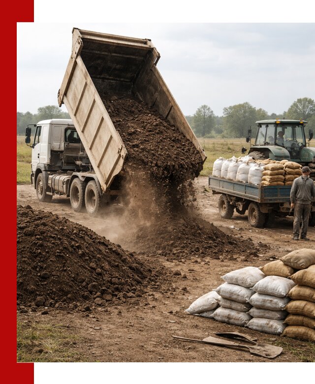 Доставка грунта и удобрений оптом в Рыбинске для сельхоз и строительства