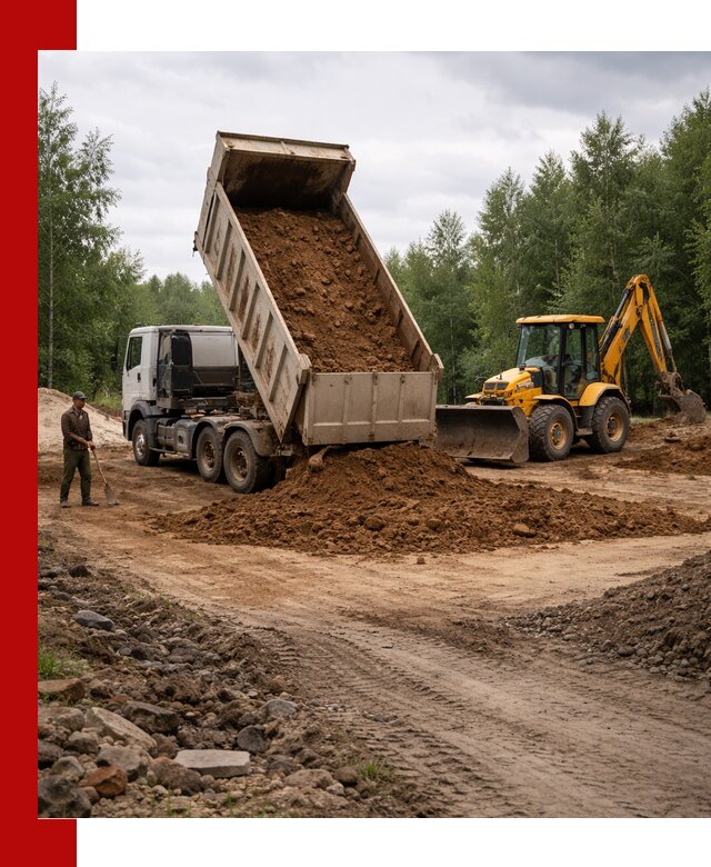 Доставка суглинка самосвалами в Рыбинске подсыпка и планировка