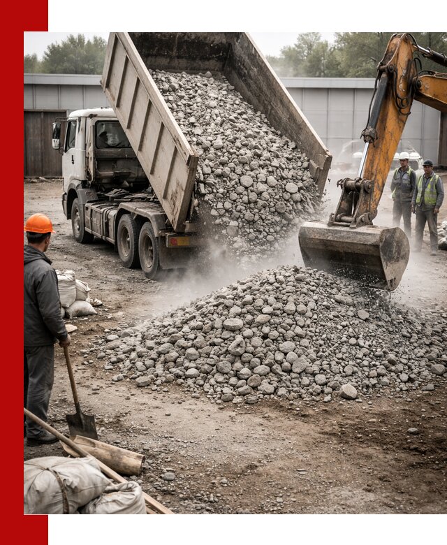 Доставка дробленого бетона в Рыбинске оптом и в розницу