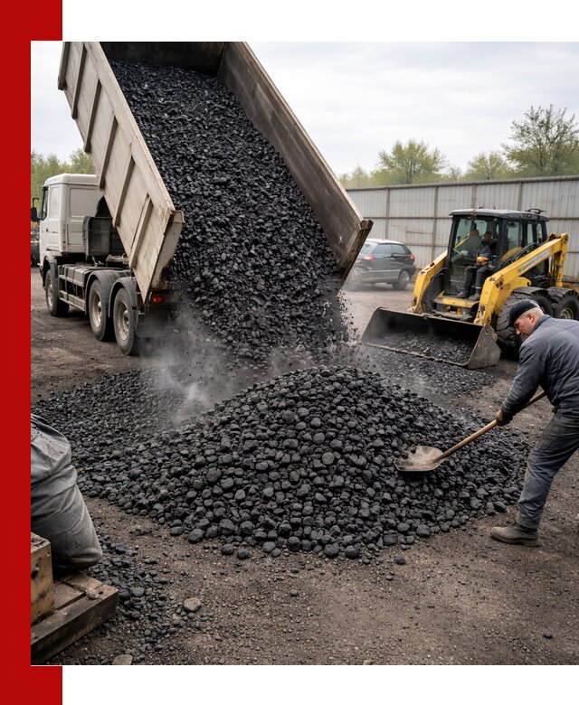 Доставка угля орех в Рыбинске оптом и в розницу