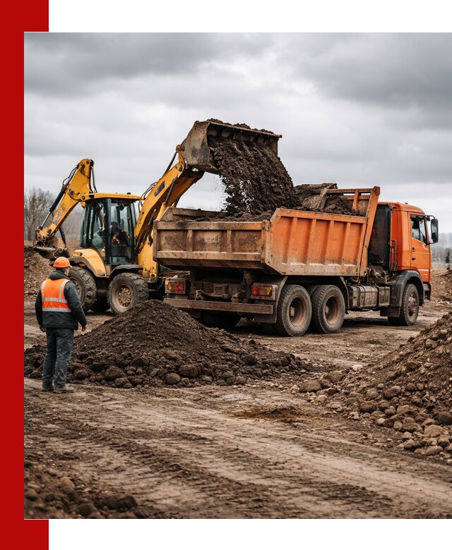 Вывоз грунта и строительного мусора в Рыбинске грузовыми самосвалами