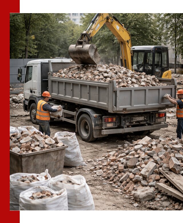 Вывоз строительного мусора в Рыбинске с самосвалами и контейнерами